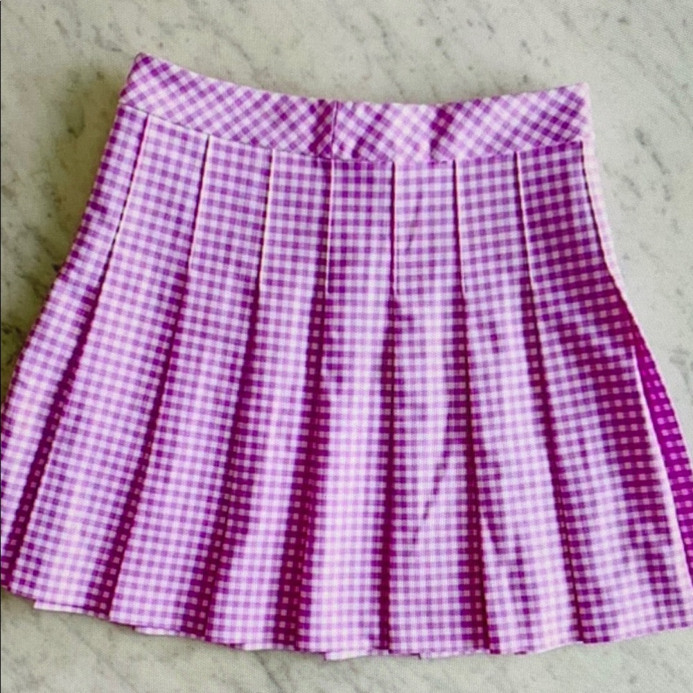 Sunday Best Lavender Checkered Mini Skirt